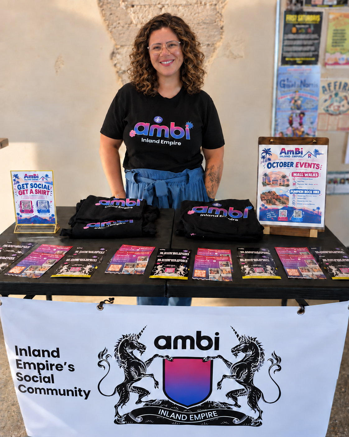 Dakota at an Inland Empire community information table
