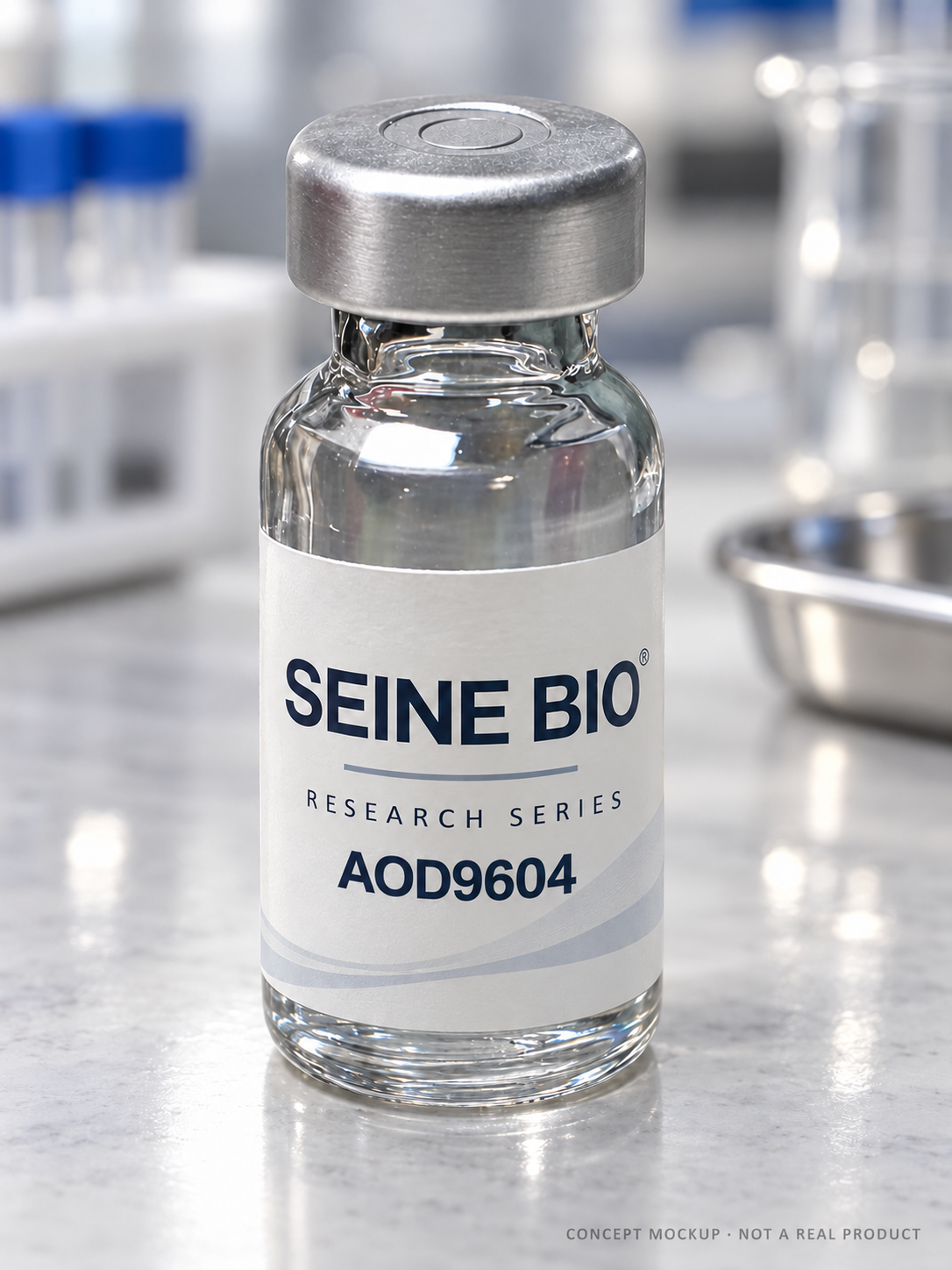 SEINE BIO AOD9604 vial packaging mockup
