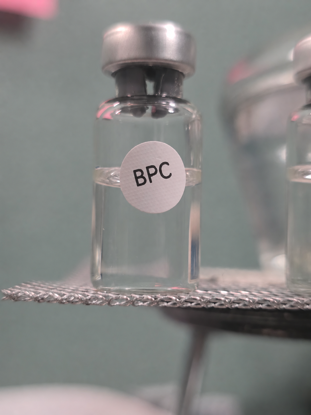 Illustrative relabeled BPC157 vial photograph