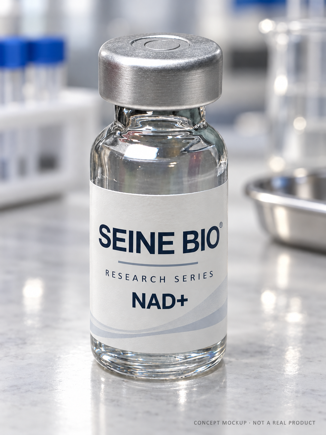 SEINE BIO NAD+ vial packaging mockup