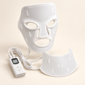 White Seine Bio LED face mask with neck panel and controller